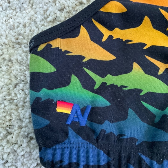 Aviator Nation rainbow shark v neck sports bra rare size S - Picture 3 of 6